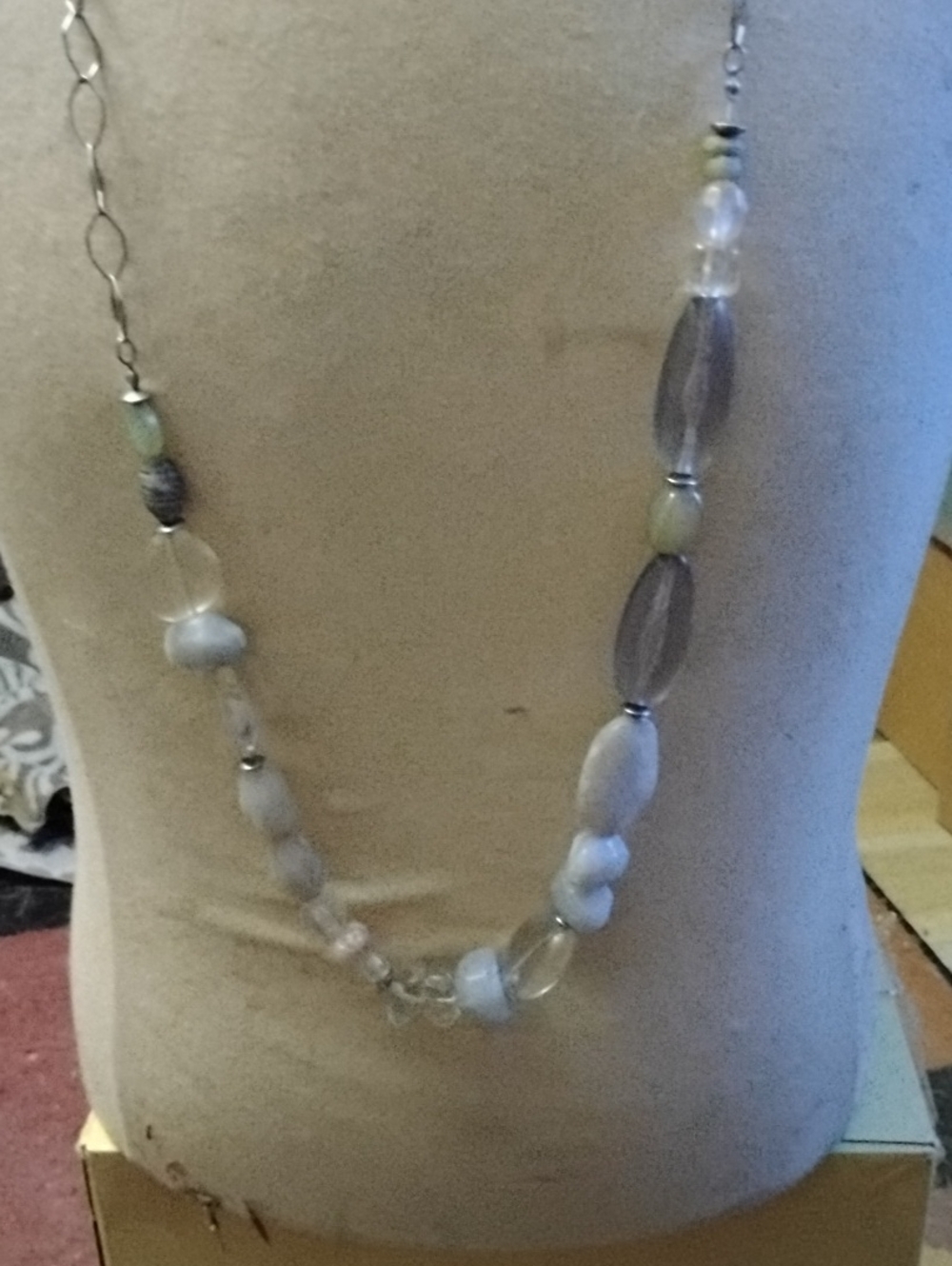 Elegant Lavender Bead Long Necklace - Women Jewelry
